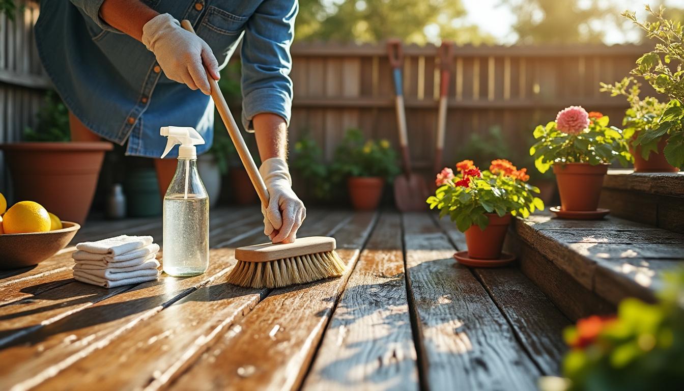 découvrez des astuces de grand-mère efficaces et naturelles pour nettoyer votre terrasse en bois. apprenez des secrets intemporels pour redonner éclat et propreté à votre extérieur.