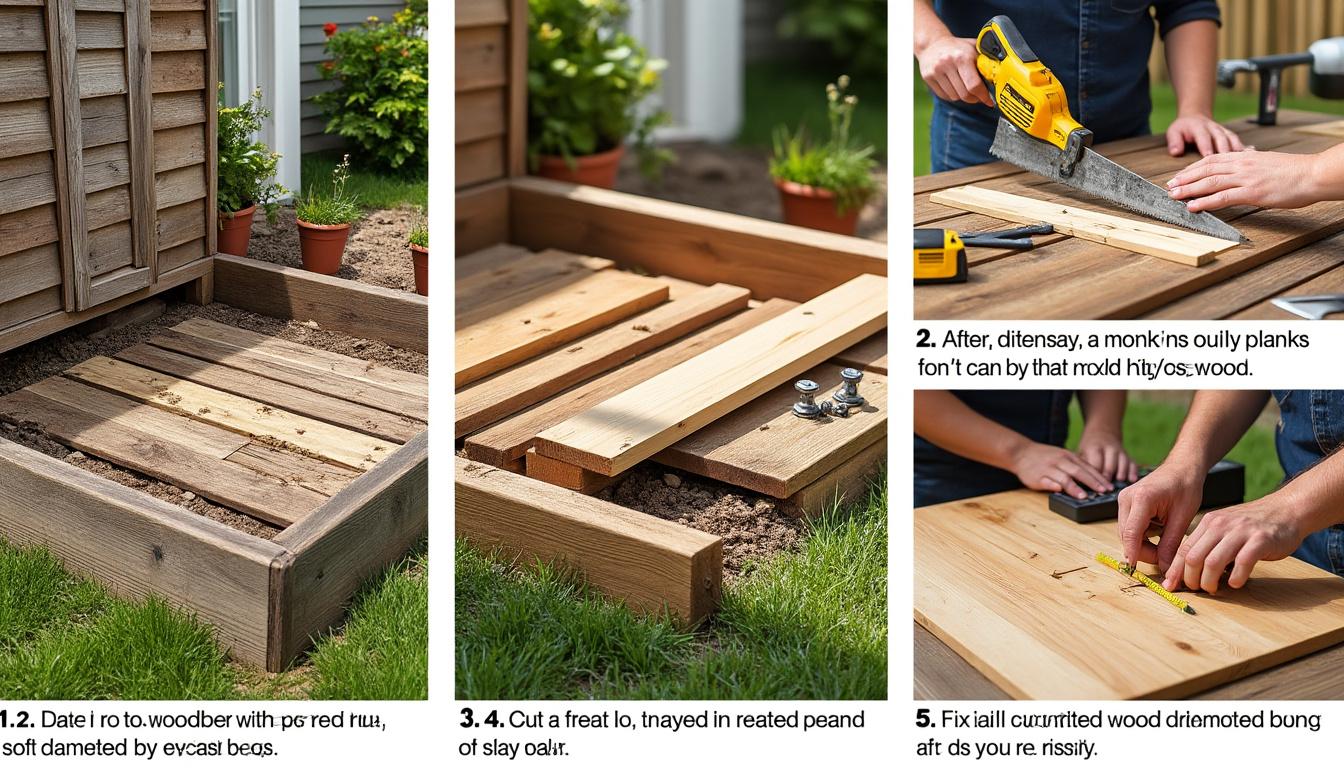 apprenez à réparer facilement le bas d'un abri de jardin pourri grâce à notre guide étape par étape simple et efficace, idéal pour protéger et prolonger la vie de votre abri.