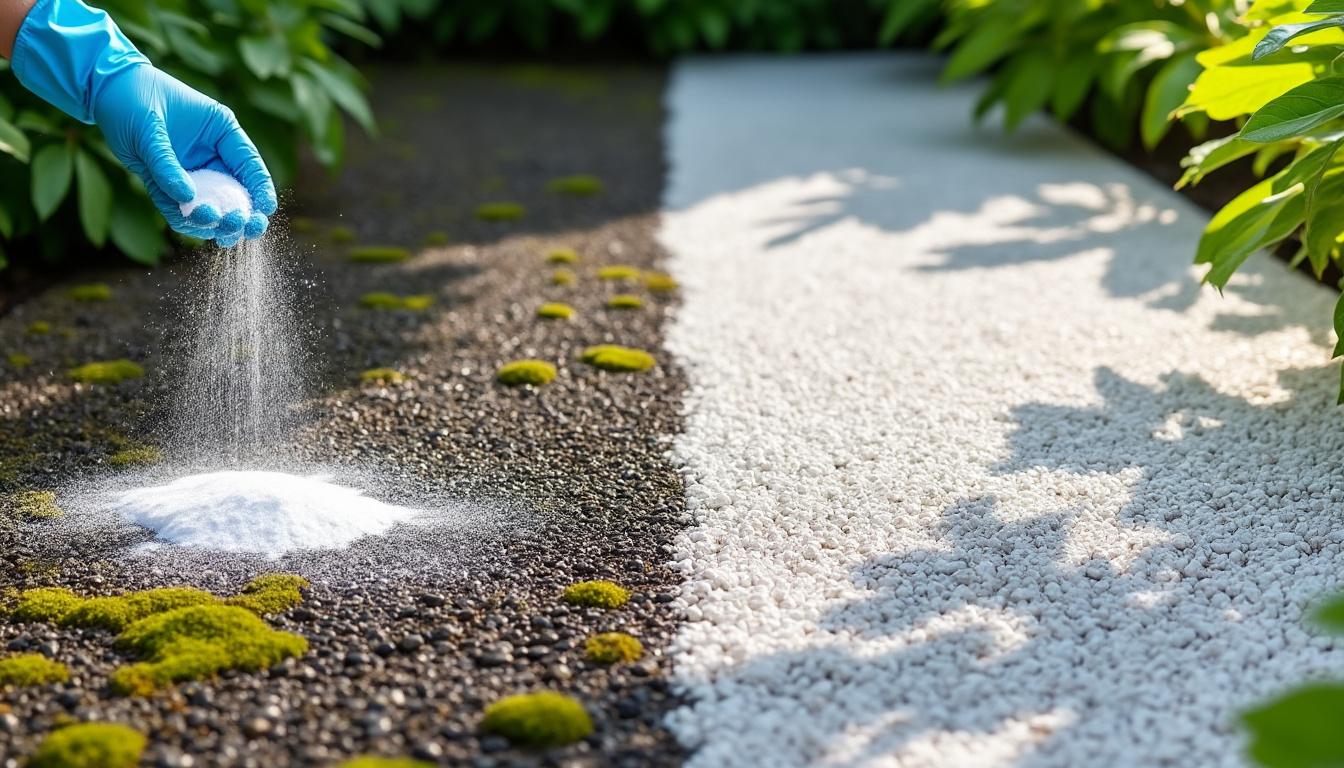 apprenez à nettoyer efficacement votre dalle gravillonnée grâce au bicarbonate de soude et redonnez éclat et fraîcheur à votre extérieur facilement et naturellement.