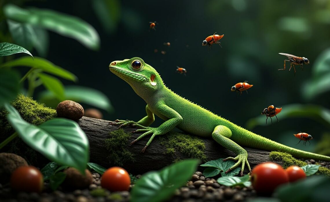 découvrez la fascinante alimentation des lézards ! plongez dans l'univers de ces reptiles et apprenez quels insectes, fruits et autres délices ils consomment pour rester en pleine santé.