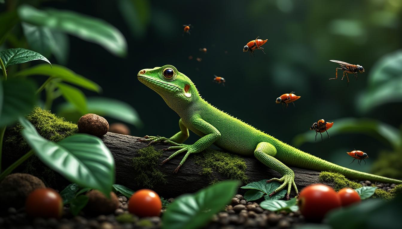 découvrez la fascinante alimentation des lézards ! plongez dans l'univers de ces reptiles et apprenez quels insectes, fruits et autres délices ils consomment pour rester en pleine santé.