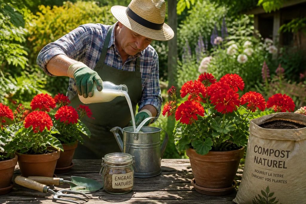 découvrez comment utiliser le lait comme engrais naturel pour vos géraniums grâce à notre guide pratique destiné aux jardiniers soucieux de la santé de leurs plantes.