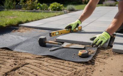 découvrez notre guide complet pour la pose de dalles sur sable avec l'intégration d'un géotextile, pour une installation durable et stable.