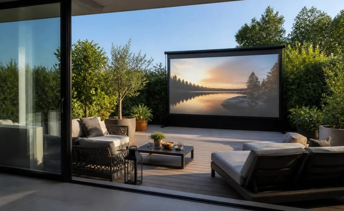 découvrez comment choisir la taille idéale et le recul optimal pour dimensionner un écran de projection adapté à votre terrasse et profiter d'une expérience visuelle parfaite en extérieur.