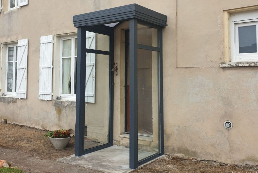 Auvent Pour Porte D'Entrée 120 X 60 Cm - En Alliage D'Aluminium - Transparent - Pour L'Extérieur - Protection Solaire