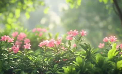 arbustes fleurs roses